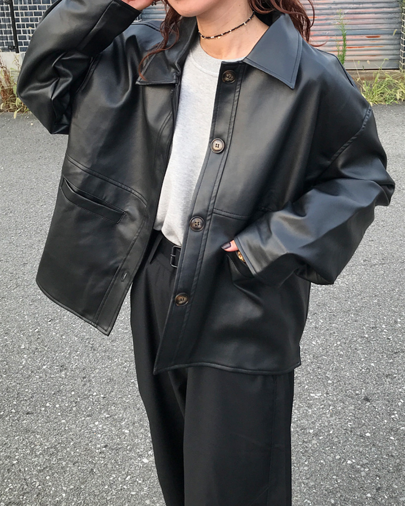 オーバーサイズレザージャケット | ファッション通販サイト NUGU