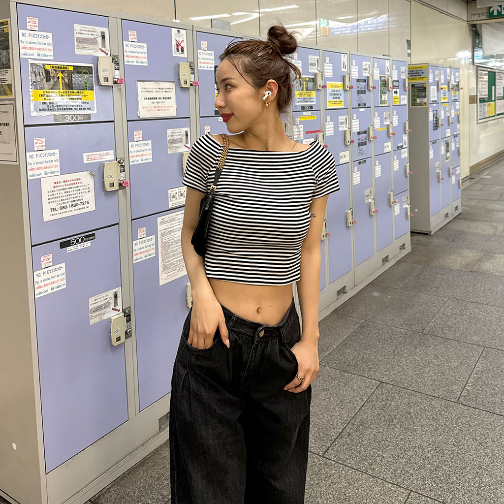 9090girls Tシャツ　オフショル オフショルダーハーフスリーブTシャツ【メール便可／90】通販