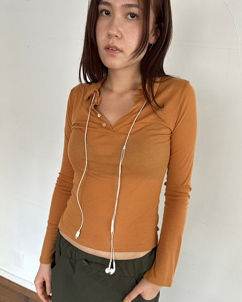 ジョニーカラースリムロングTシャツ