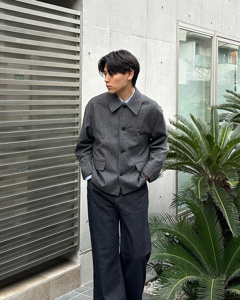 ウールヘリンボーンショートジャケット | ファッション通販サイト NUGU