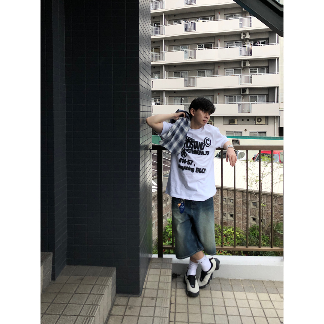 order ハーフデニム　パンツ　ルーズデニム　ジョーツ　Lサイズ order（オーダー）の「order loose denim half pants used