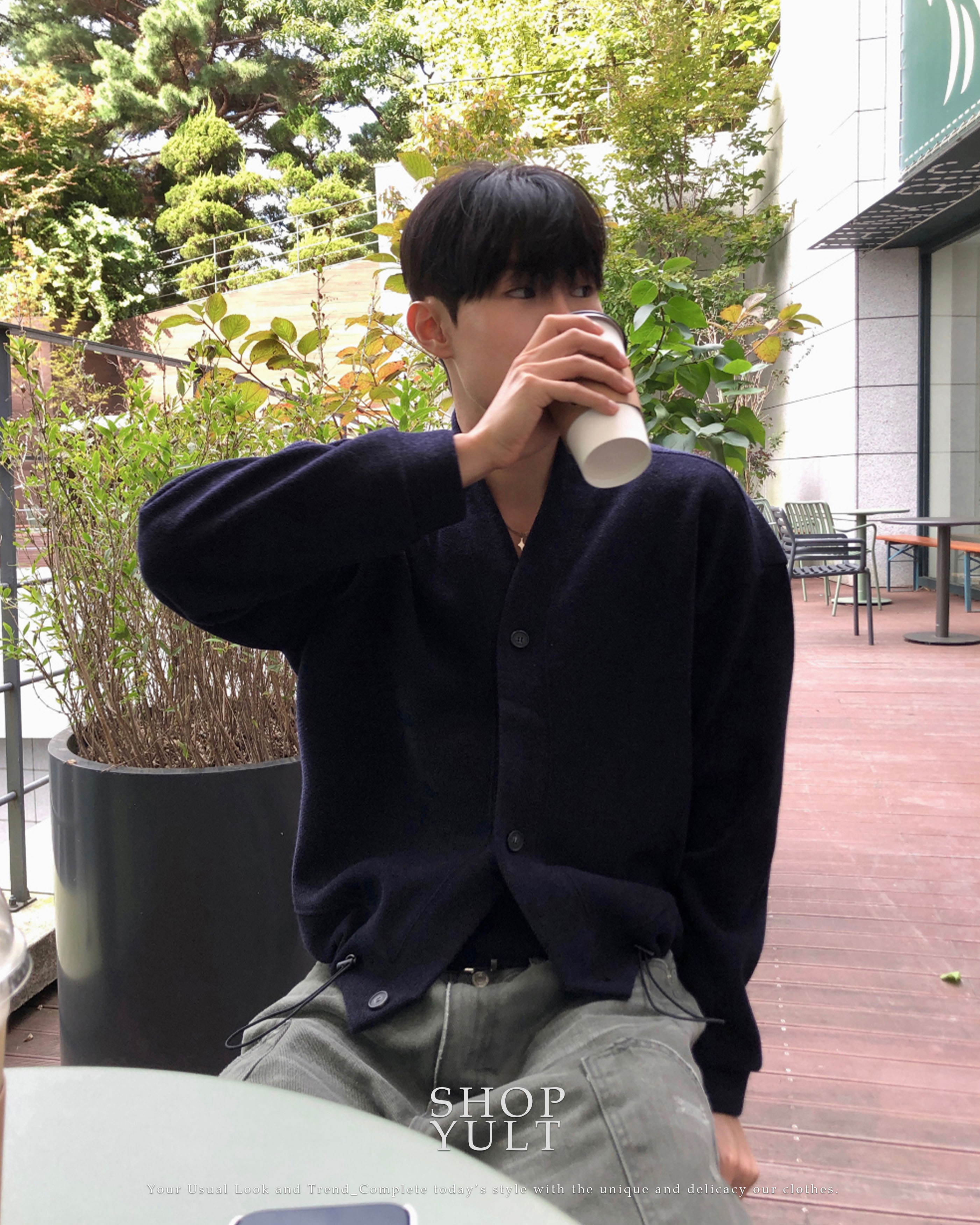 (1color)ストリングクロップド丈カーディガン