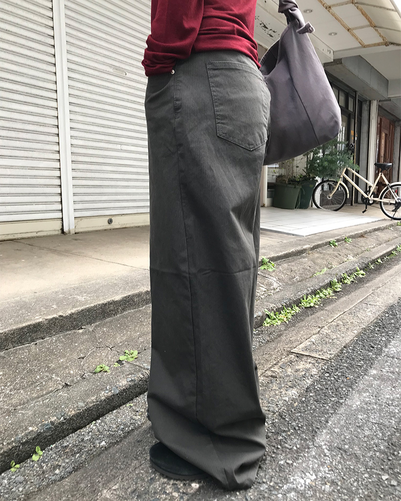 ピンストライプワイドコットンパンツ | ファッション通販サイト NUGU