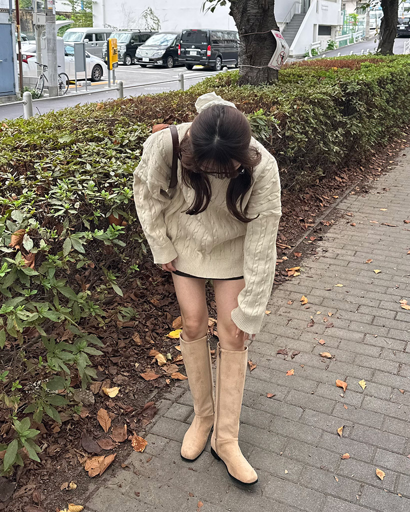 ベルトポイントスエードロングブーツ | ファッション通販サイト NUGU