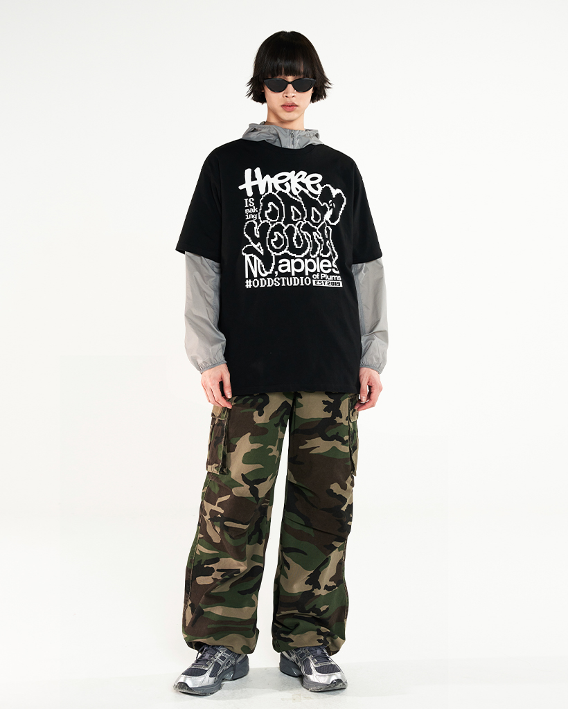 Parachute Washsing Cotton Wide Cargo Pants - camo