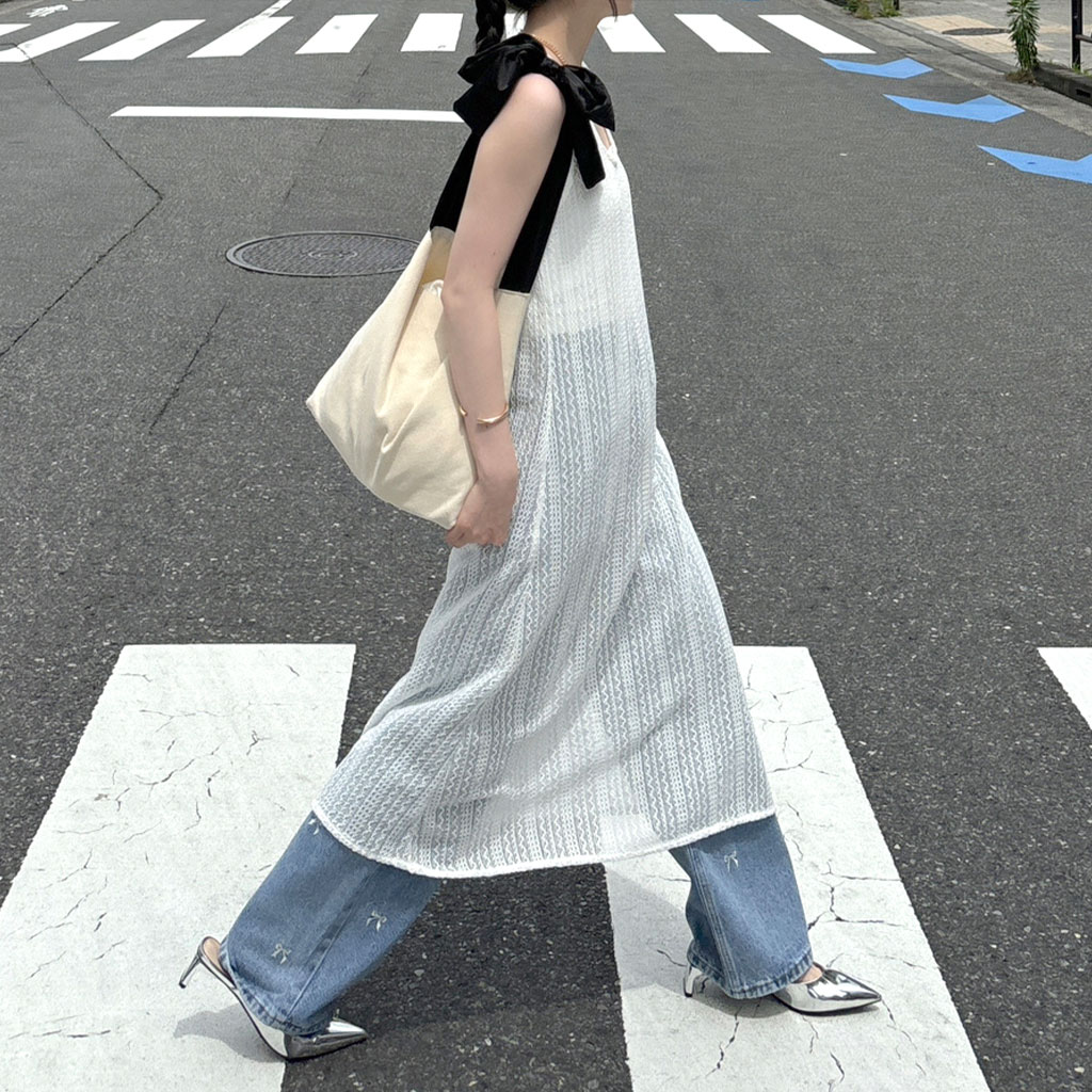 リボン刺繍デニムパンツ | ファッション通販サイト NUGU