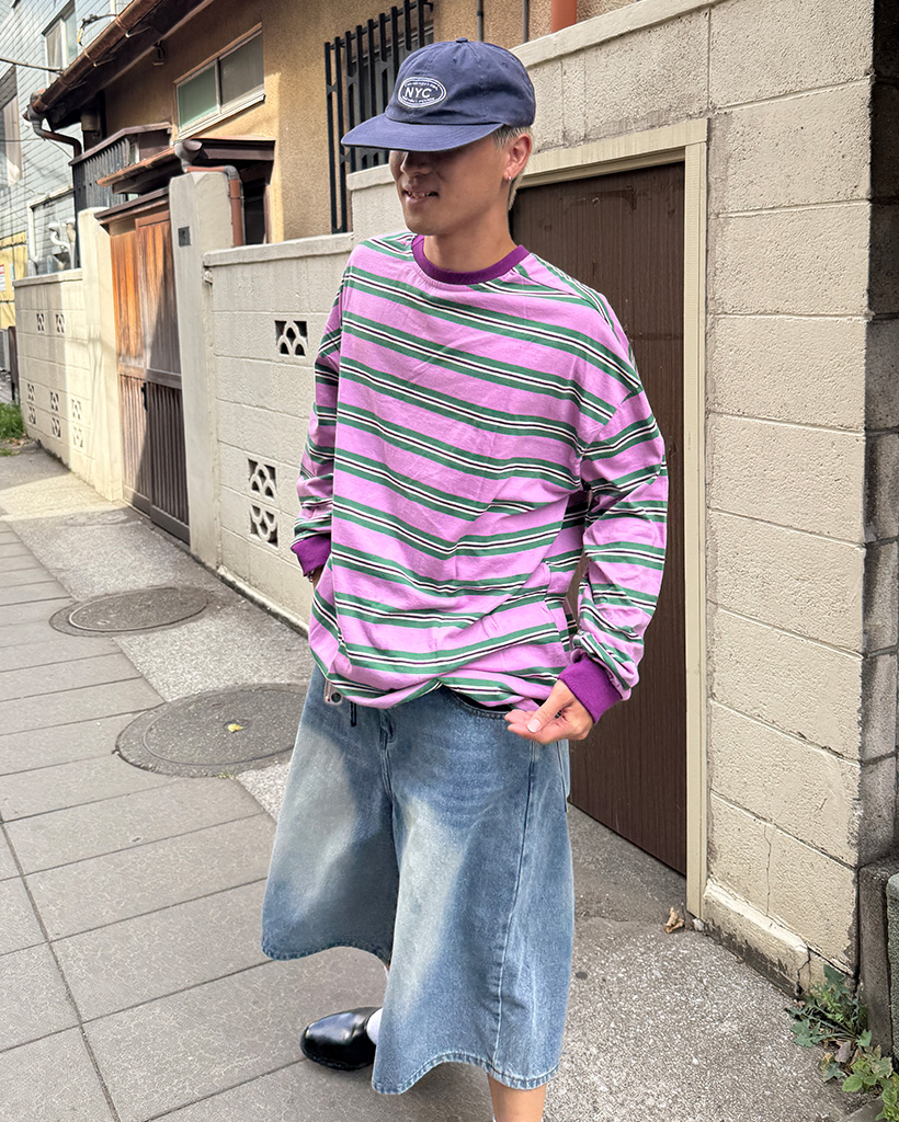 オーバーサイズストライプロングTシャツ | ファッション通販