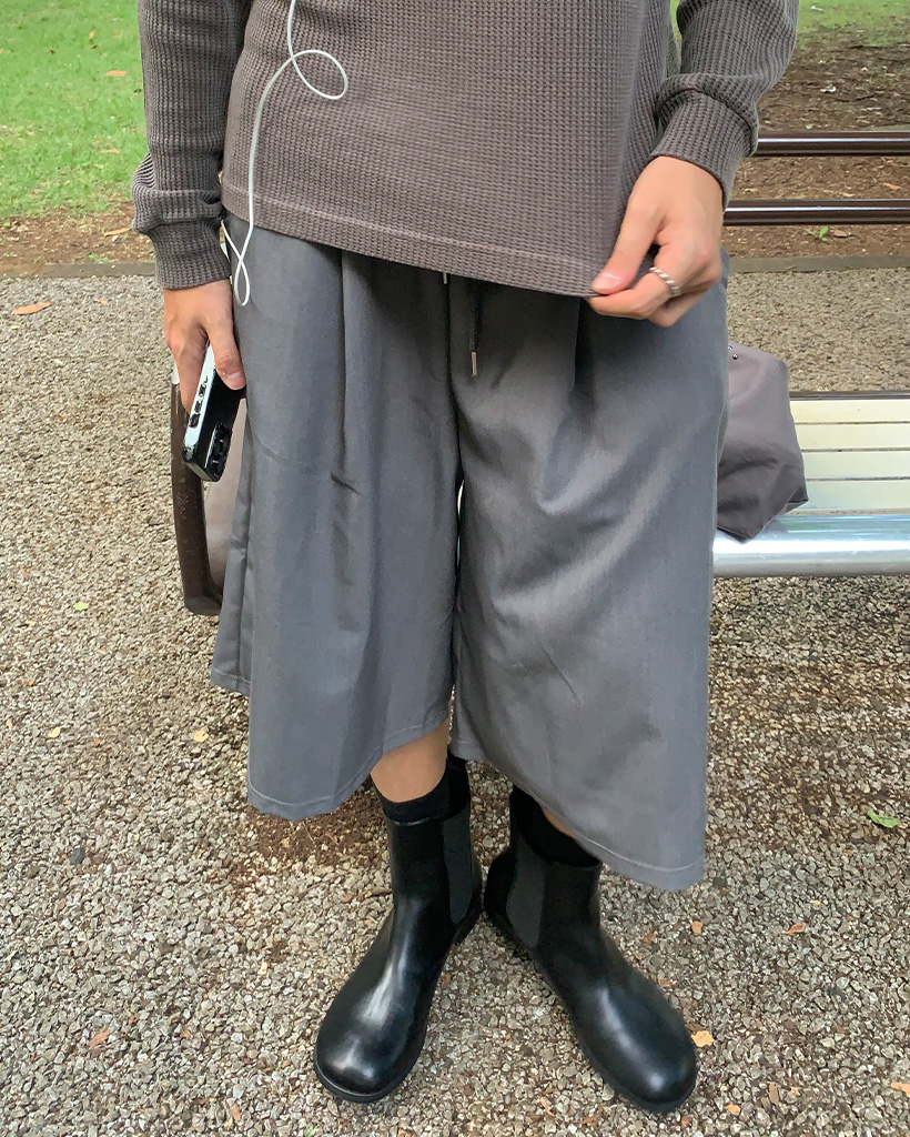 ウエストゴムバミューダスラックスパンツ