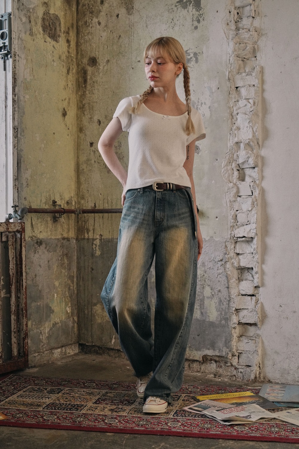 けい@ページ WASHED SIDE LINE DENIM PANTS | ファッション通販サイト NUGU