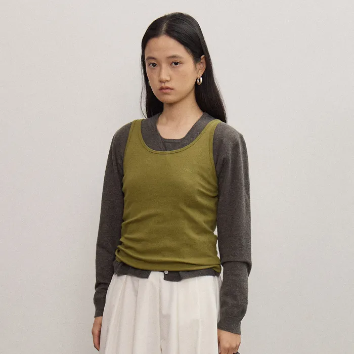 HOWUS LOGO SLEEVELESS (OLIVE)