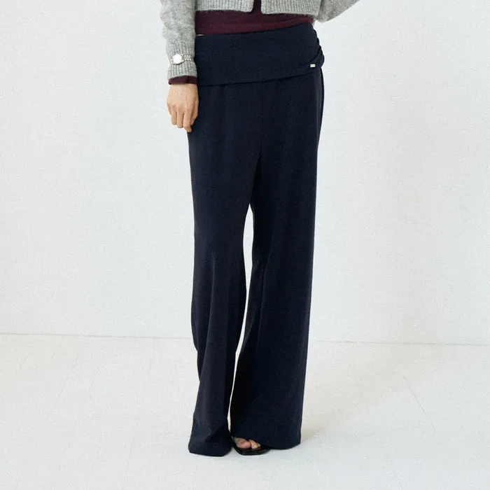 SHIRRING FOLDING PANTS (NAVY)