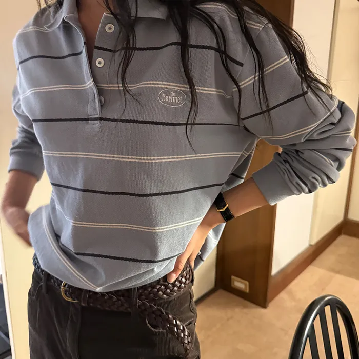 【購入特典】Tonal Stripe Pique Shirt_Light Blue