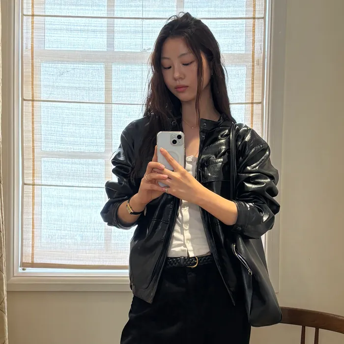 A FAUX LEATHER JUMPER_BLACK | ファッション通販サイト NUGU