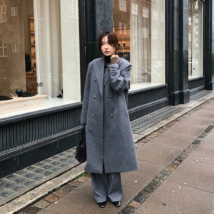 CHAD DOUBLE MAXI COAT (GRAY)