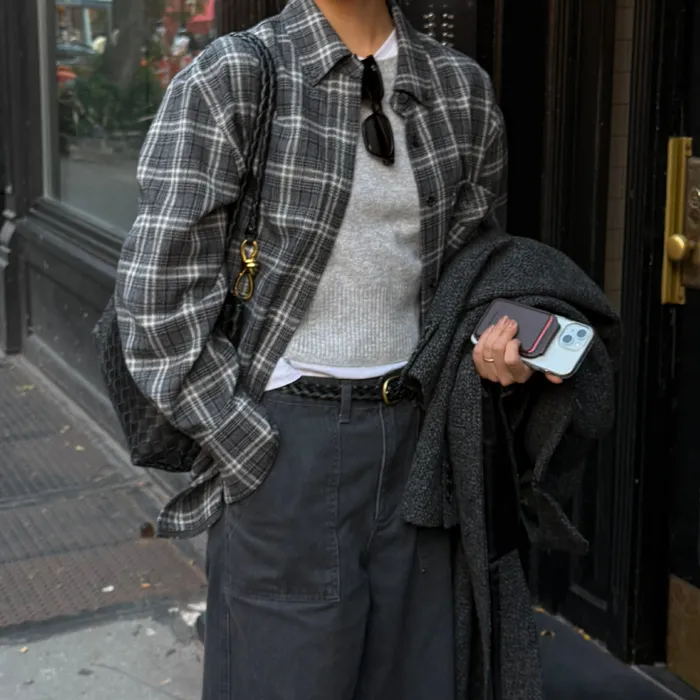 Odette Overfit Check Shirt_Grey