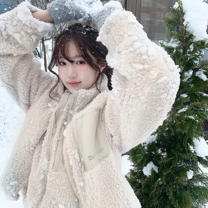 Flock Fleece Zip-Up Jacket_Cream