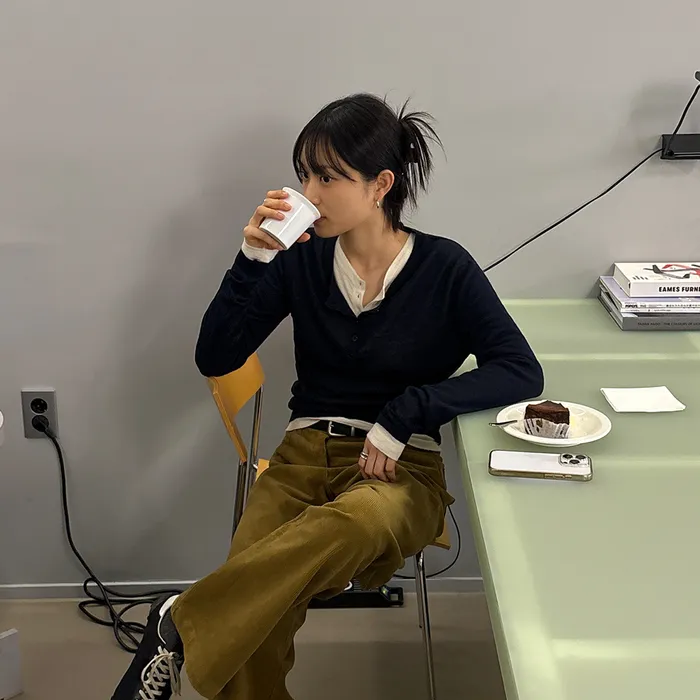 [3rd] Cashmere Henry Neck Knit_Navy