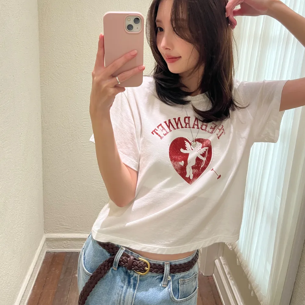 Heart Graphic T-Shirt_Ivory
