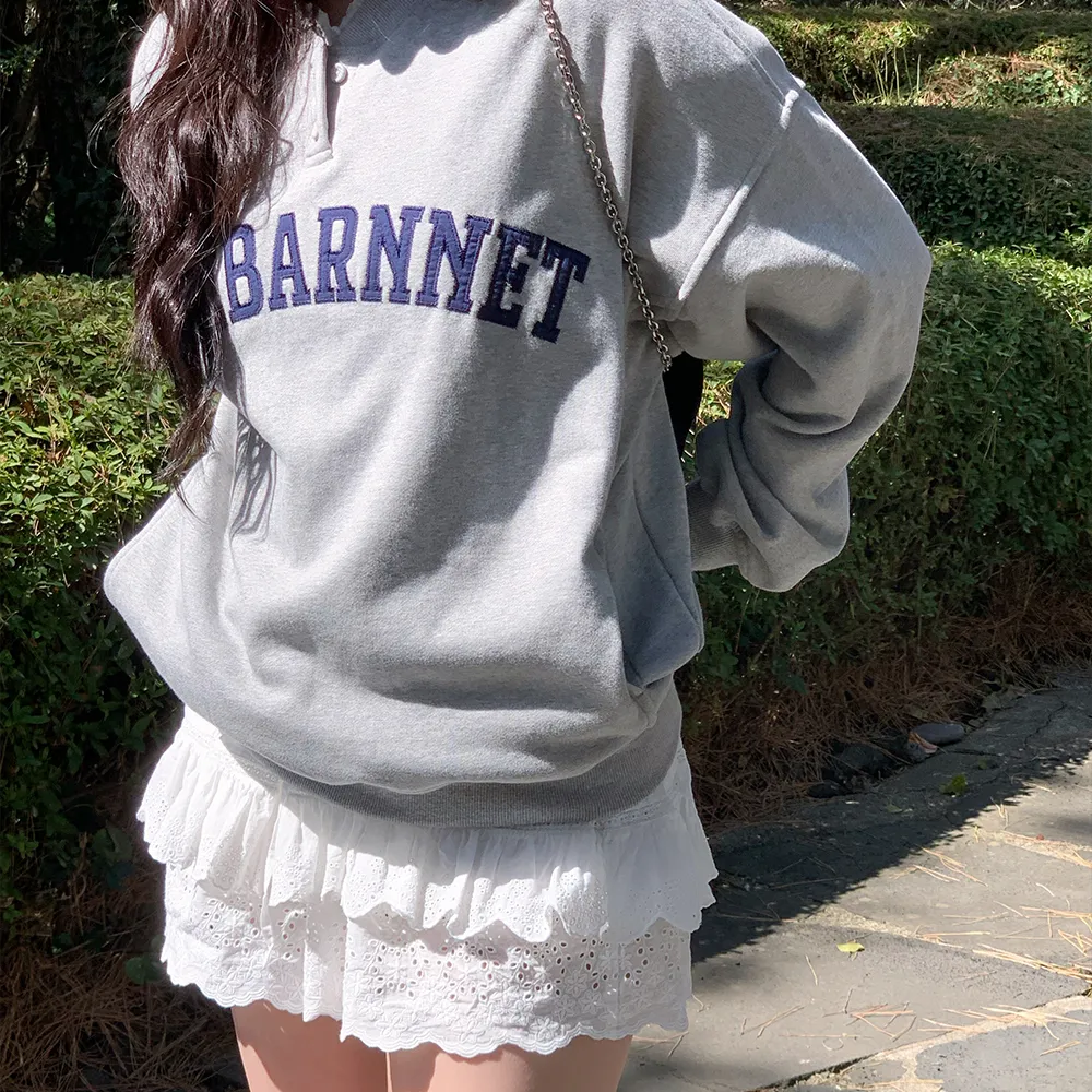 Rovey Henryneck Sweat Shirt_Grey
