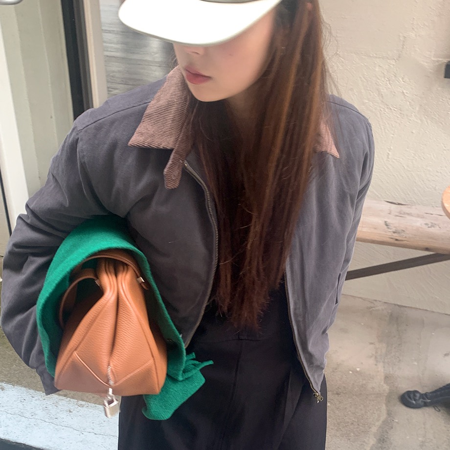 コーデュロイバイカラーカラーキルティングジャケット | ファッション