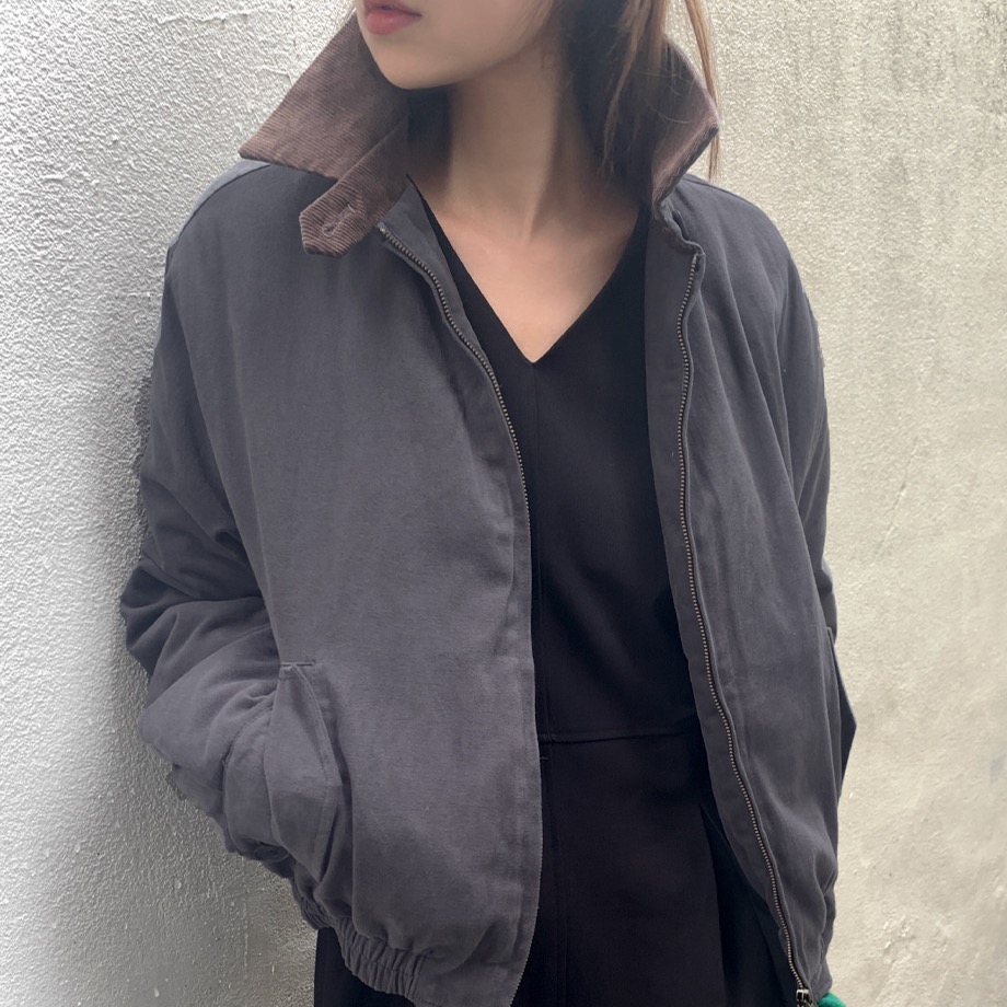 コーデュロイバイカラーカラーキルティングジャケット | ファッション