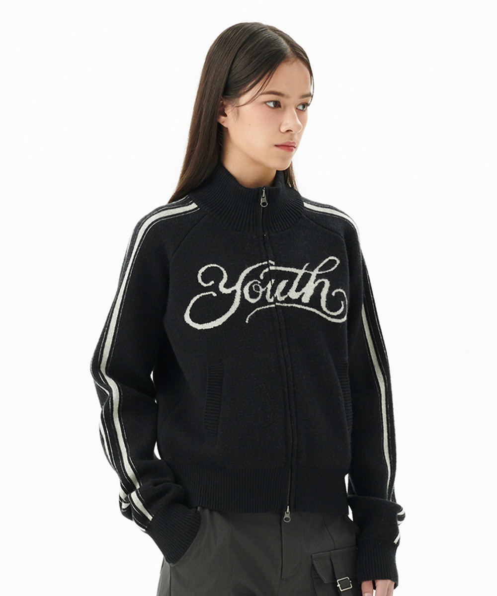 YOUTH ZIP UP CARDIGAN[BLACK] | ファッション通販サイト NUGU