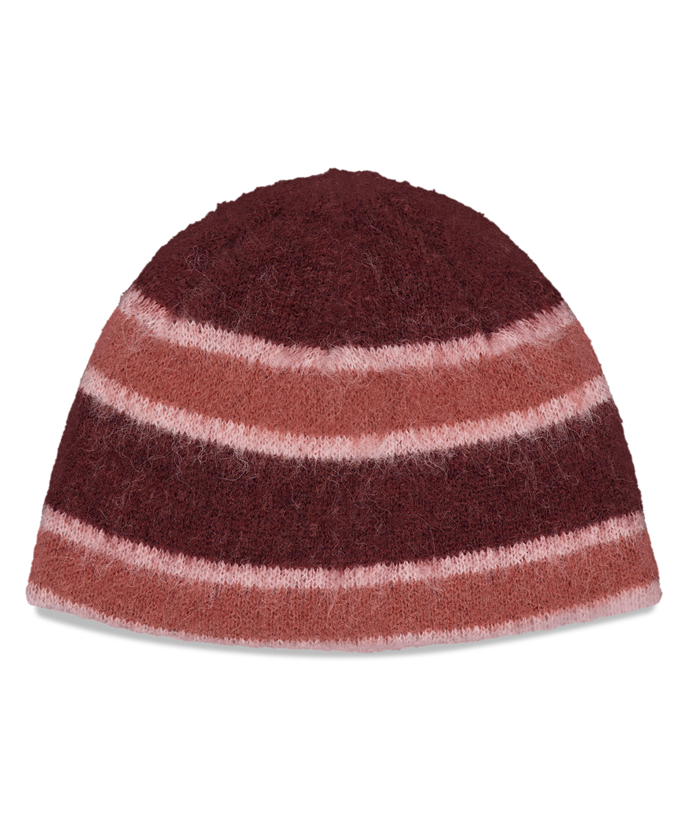 HAIRY STRIPE BEANIE[BURGUNDY]