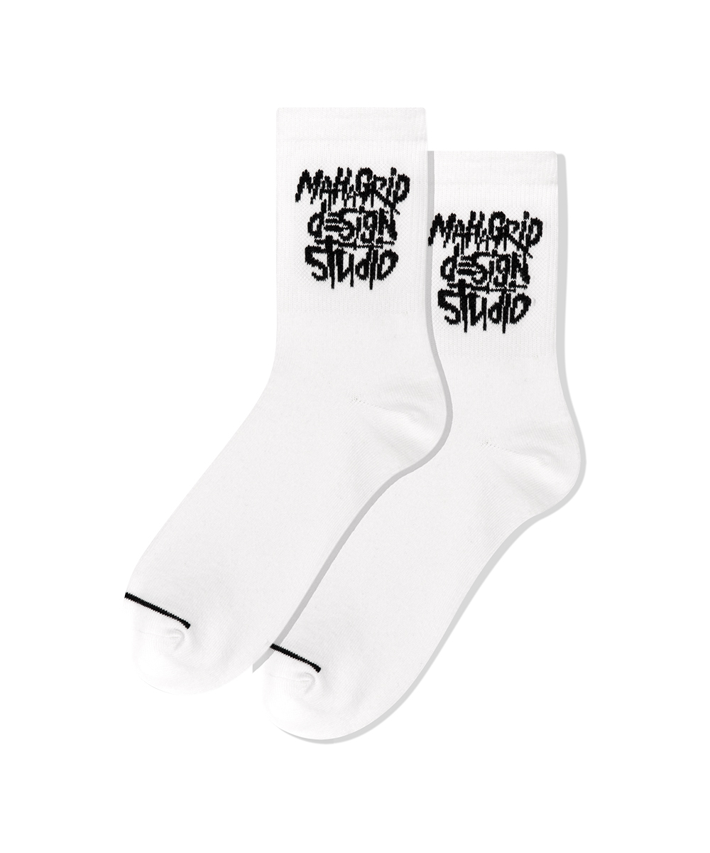 SLASH LOGO CREW SOCKS[WHITE]