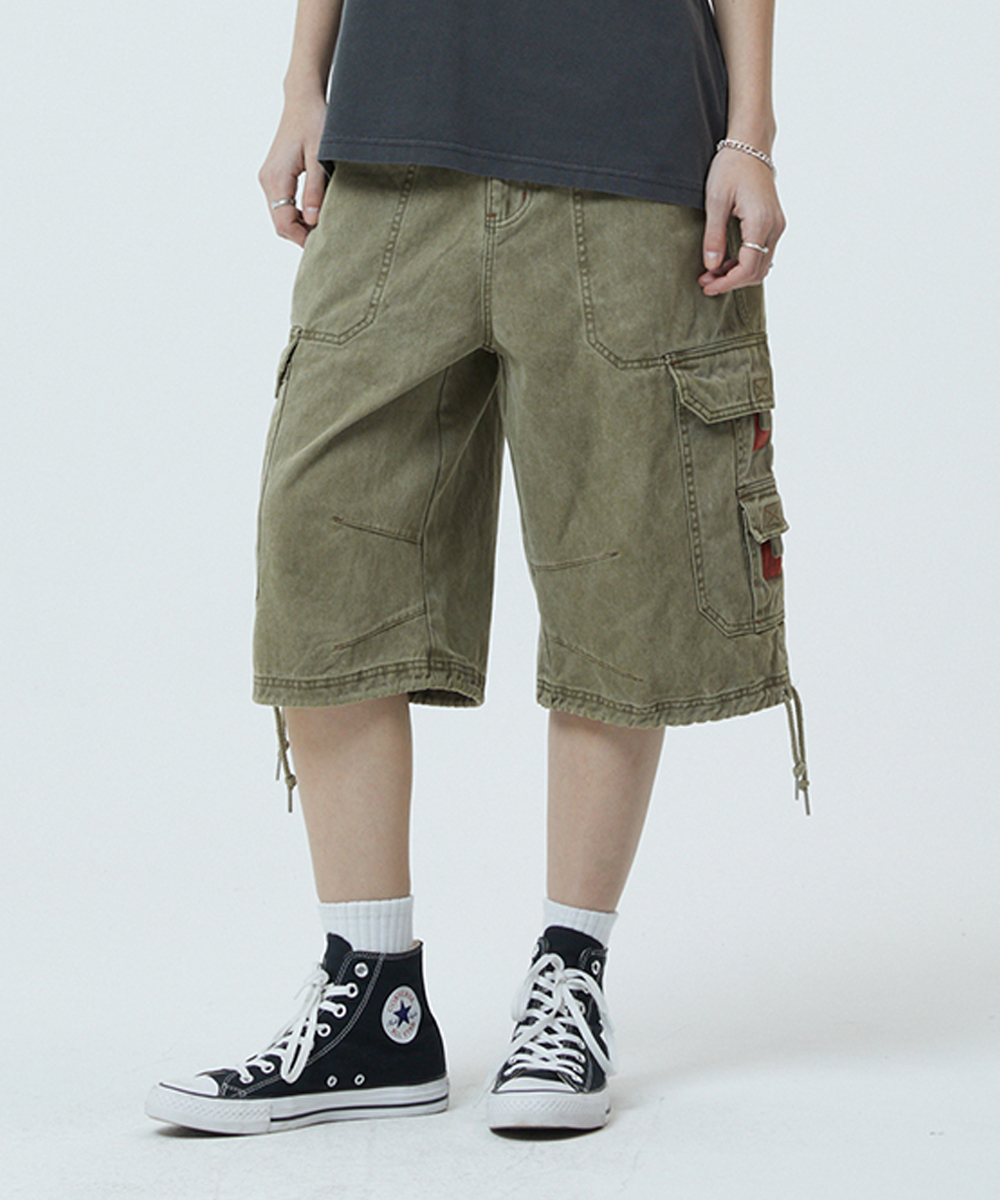 BERMUDA UTILITY CARGO SHORTS[KHAKI]