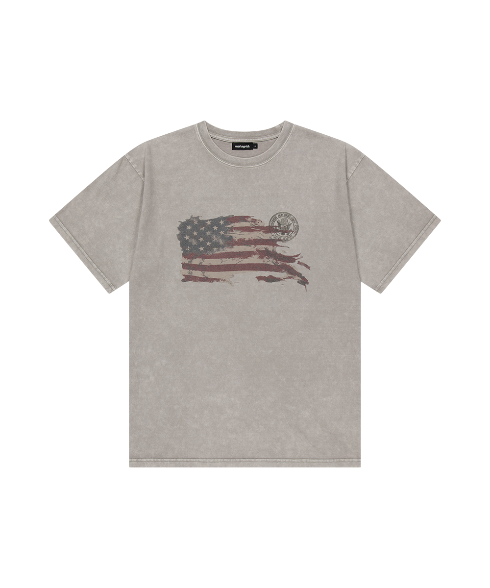 WASHED FLAG TEE[BEIGE]