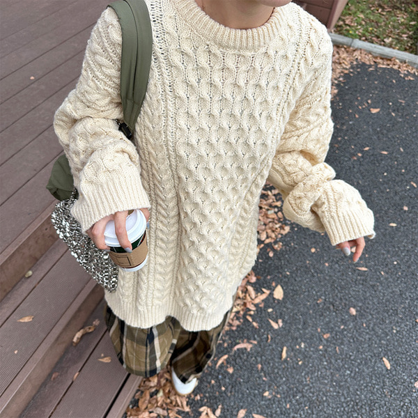 ケーブルルーズニット | ファッション通販サイト NUGU
