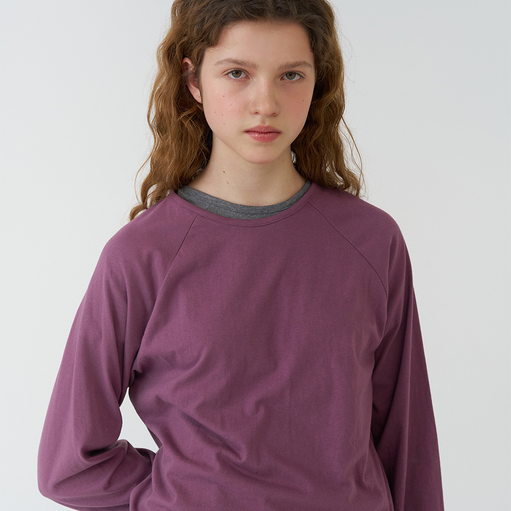 RAGLAN LONG SLEEVE T-SHIRT RED BEAN