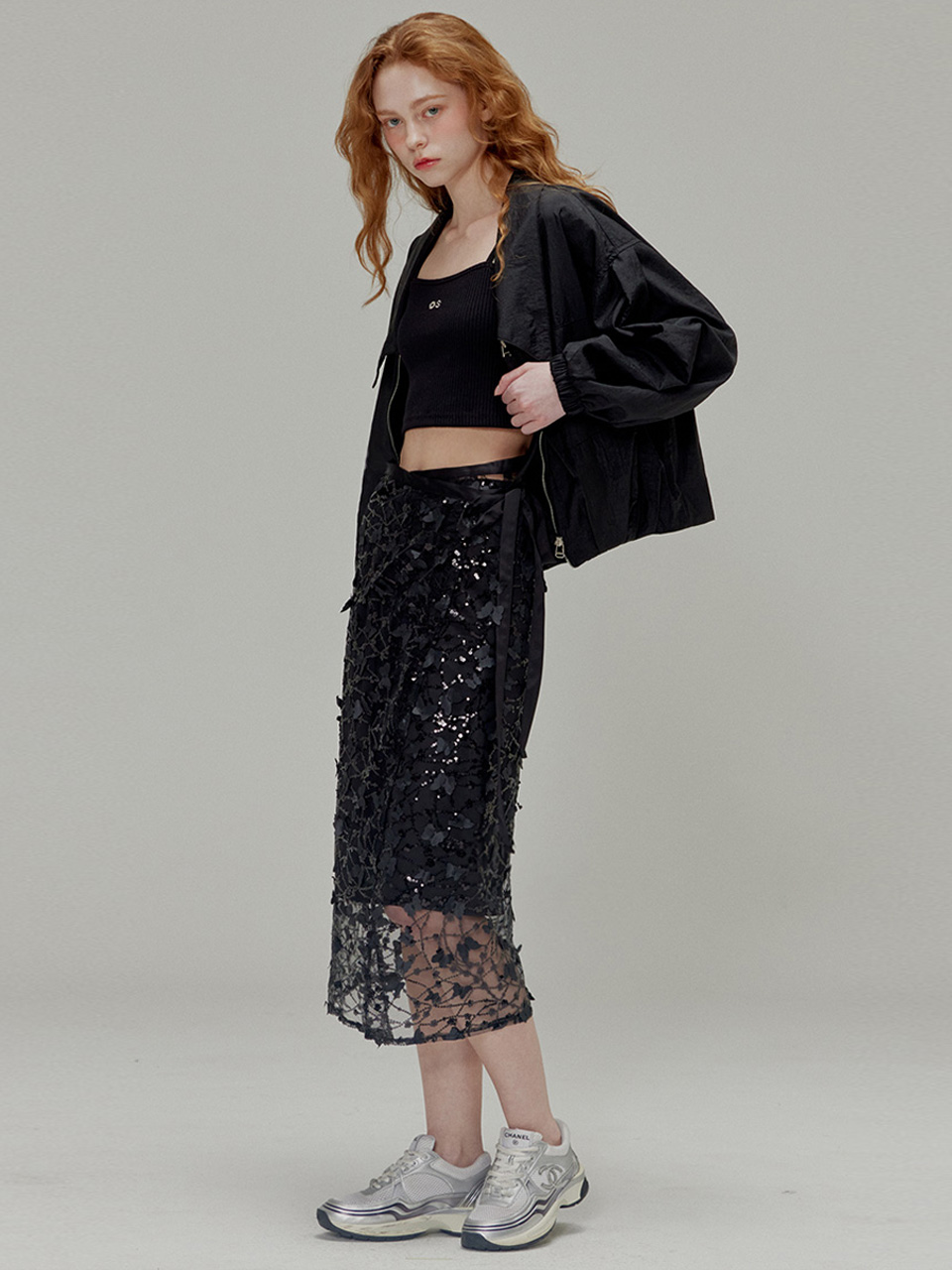 Shining collar nylon Jacket_Black | ファッション通販サイト NUGU