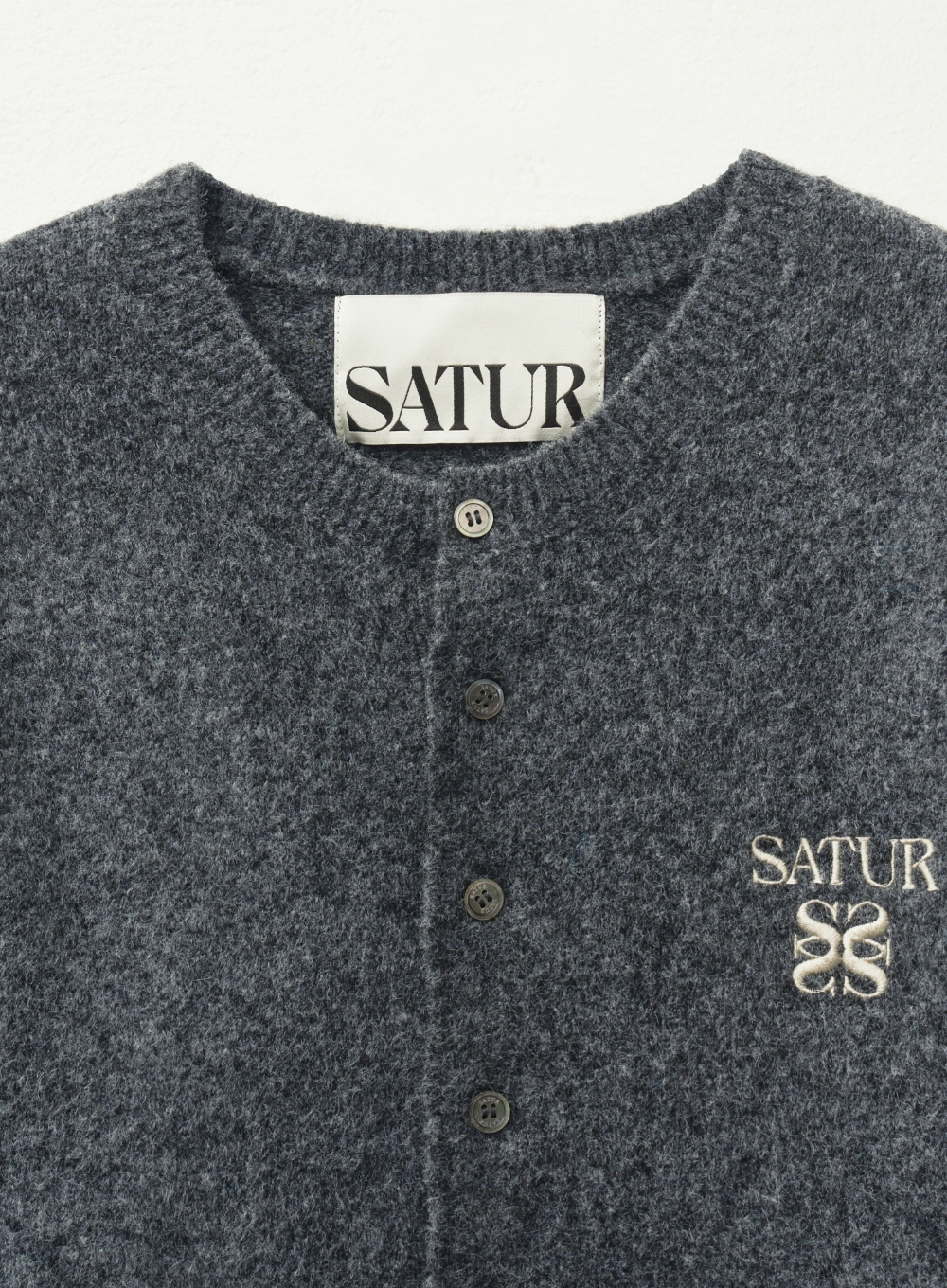 新品 Nahyat 7G MERINO WOOL アルパカ ニット カーディガン Alpaca Crew Neck Knit Cardigan - Charcoal | ファッション通販