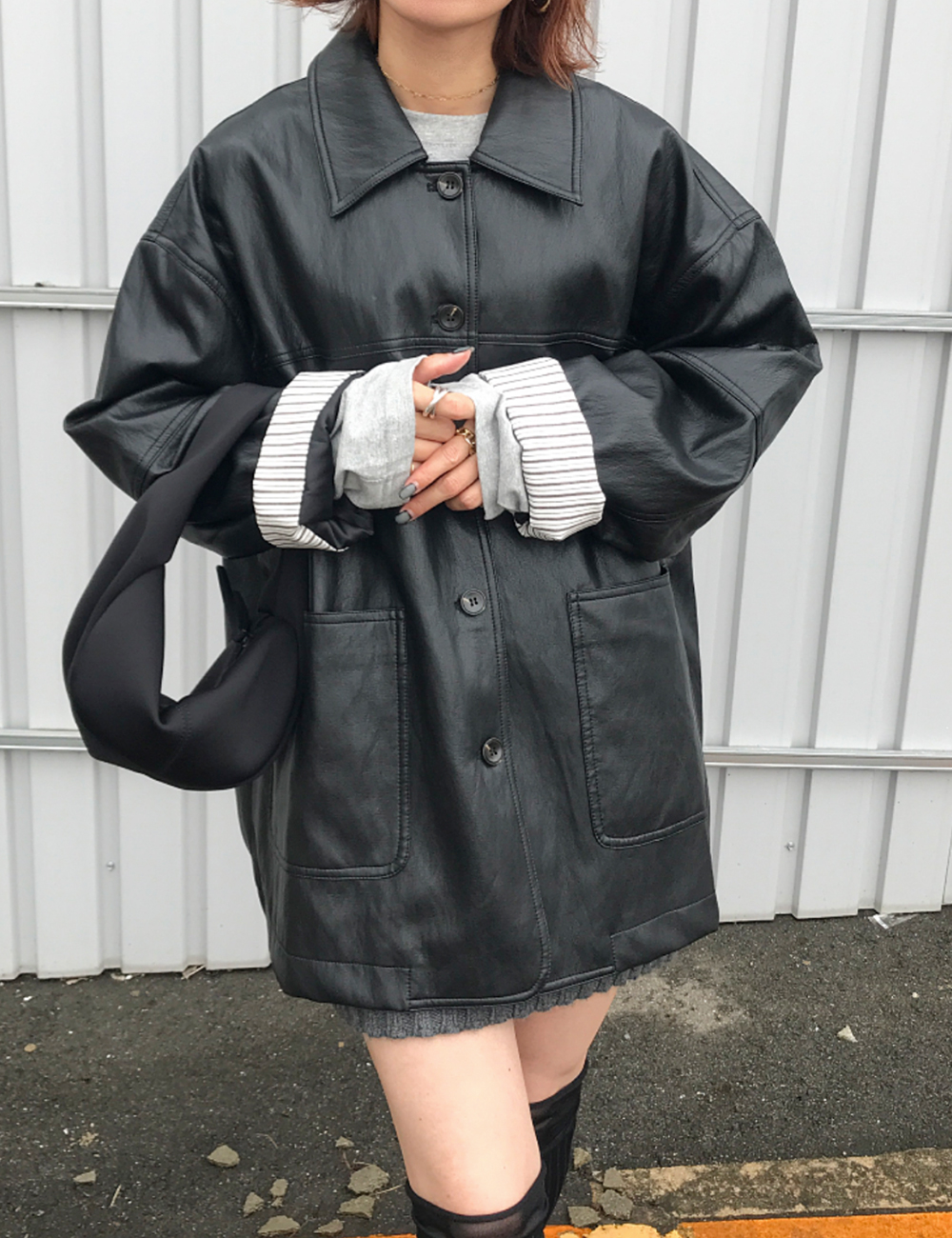 オーバーサイズレザージャケット | ファッション通販サイト NUGU