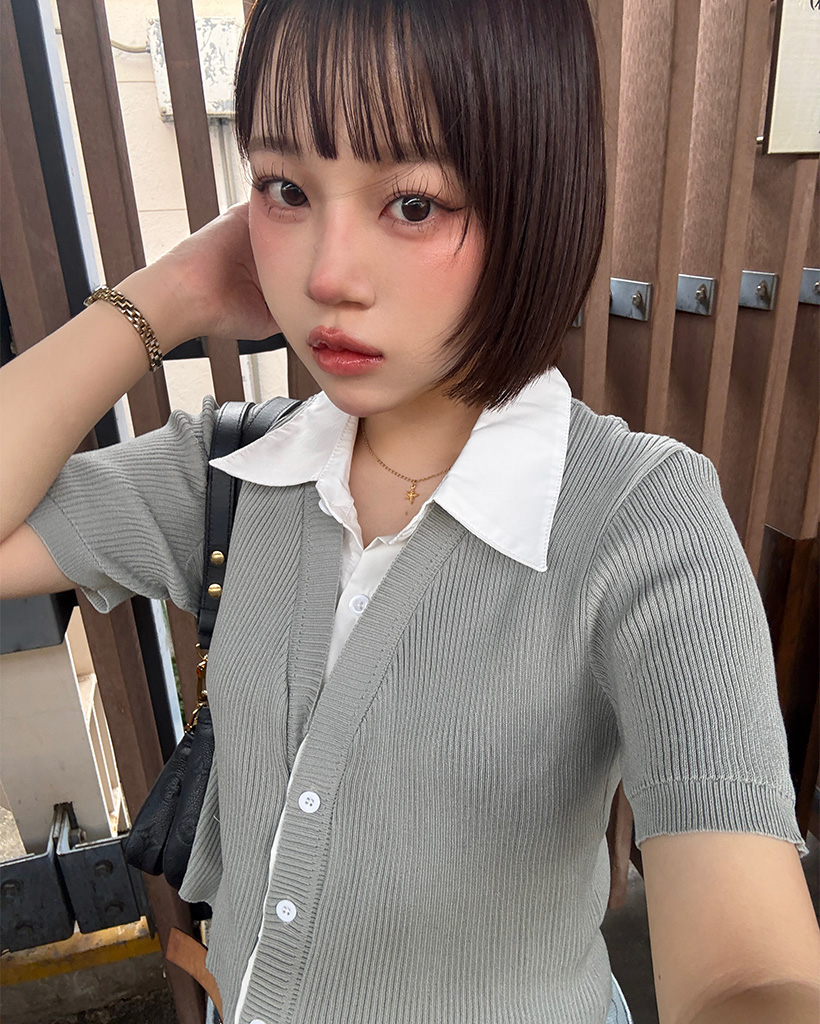 シャツドッキング半袖カーディガン | ファッション通販サイト NUGU