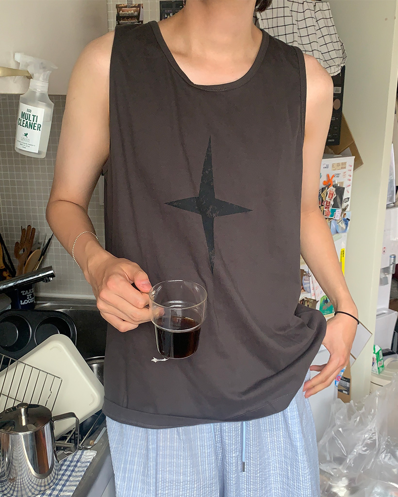 クラックプリントノースリーブ