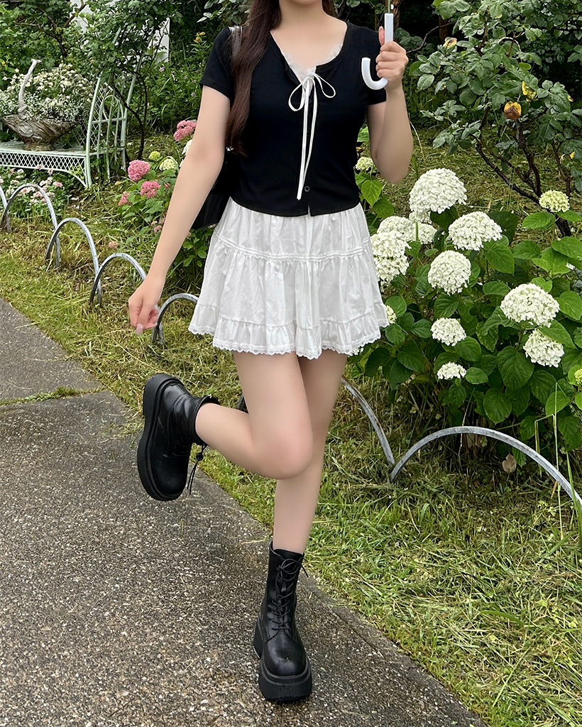 ティアードレースフリルミニスカート | ファッション通販サイト NUGU