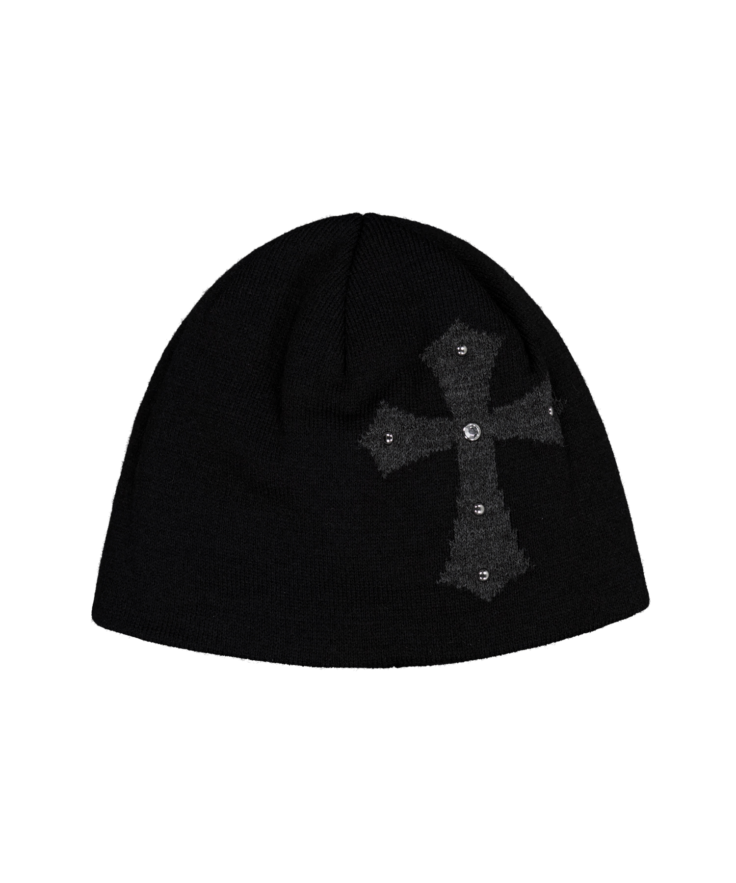 CROSS STUDDED BEANIE / BLACK