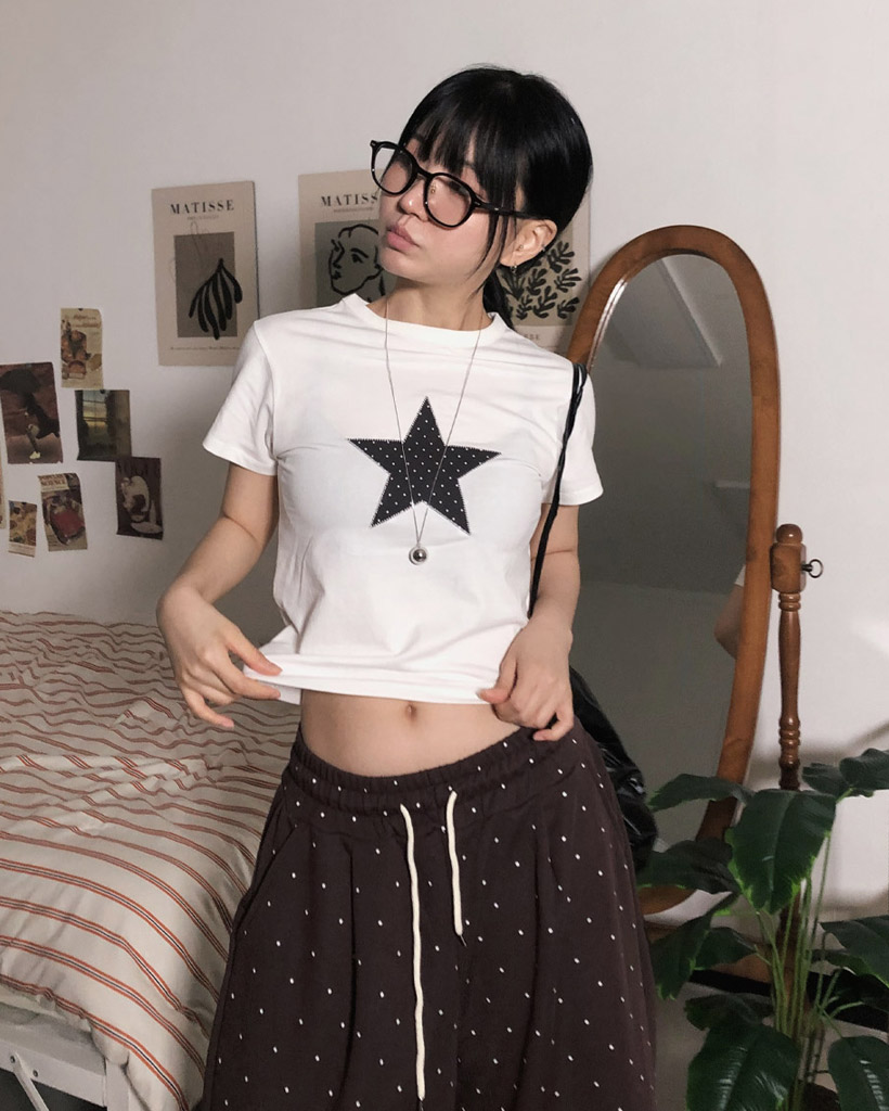 せいちゃん ドットスターステッチクロップド半袖Tシャツ | ファッション通販サイト