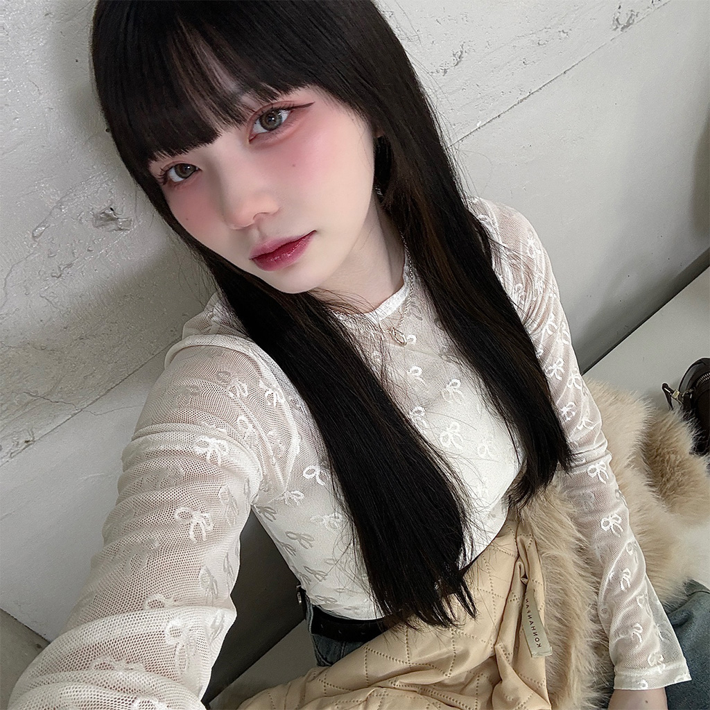 Nodress 2024ss ブラック リボン レース ストッキング　五分丈 ストッキング リボン＆レース付き ハート柄 ストライプ柄 蜘蛛柄