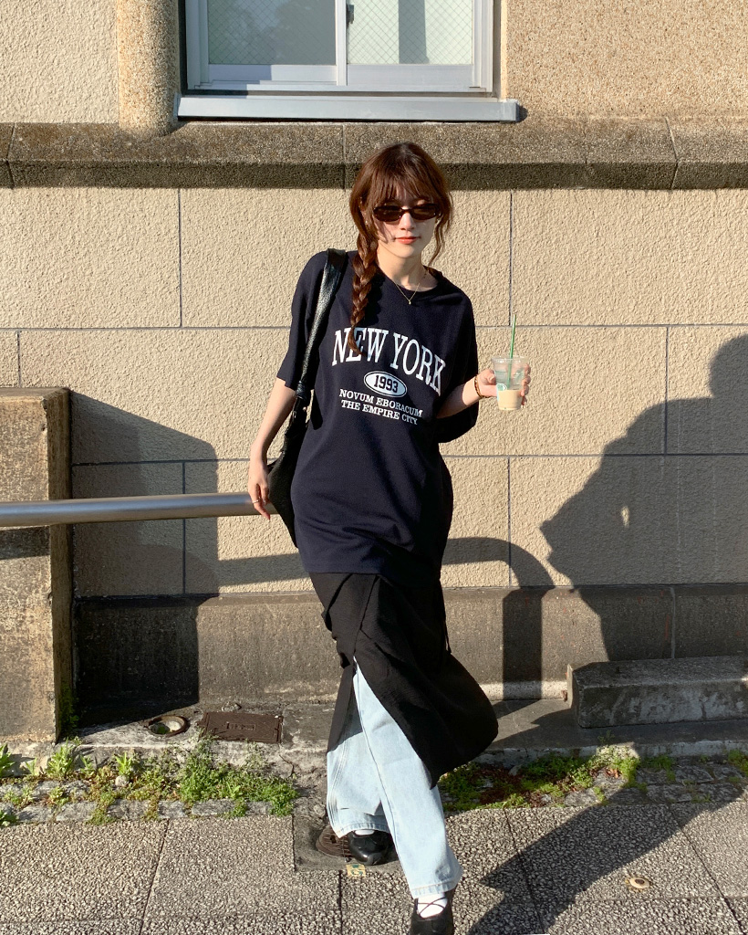 hariknitting ロングラップスカート ネイビーコットン レイヤードロングラップスカート | ファッション通販サイト NUGU
