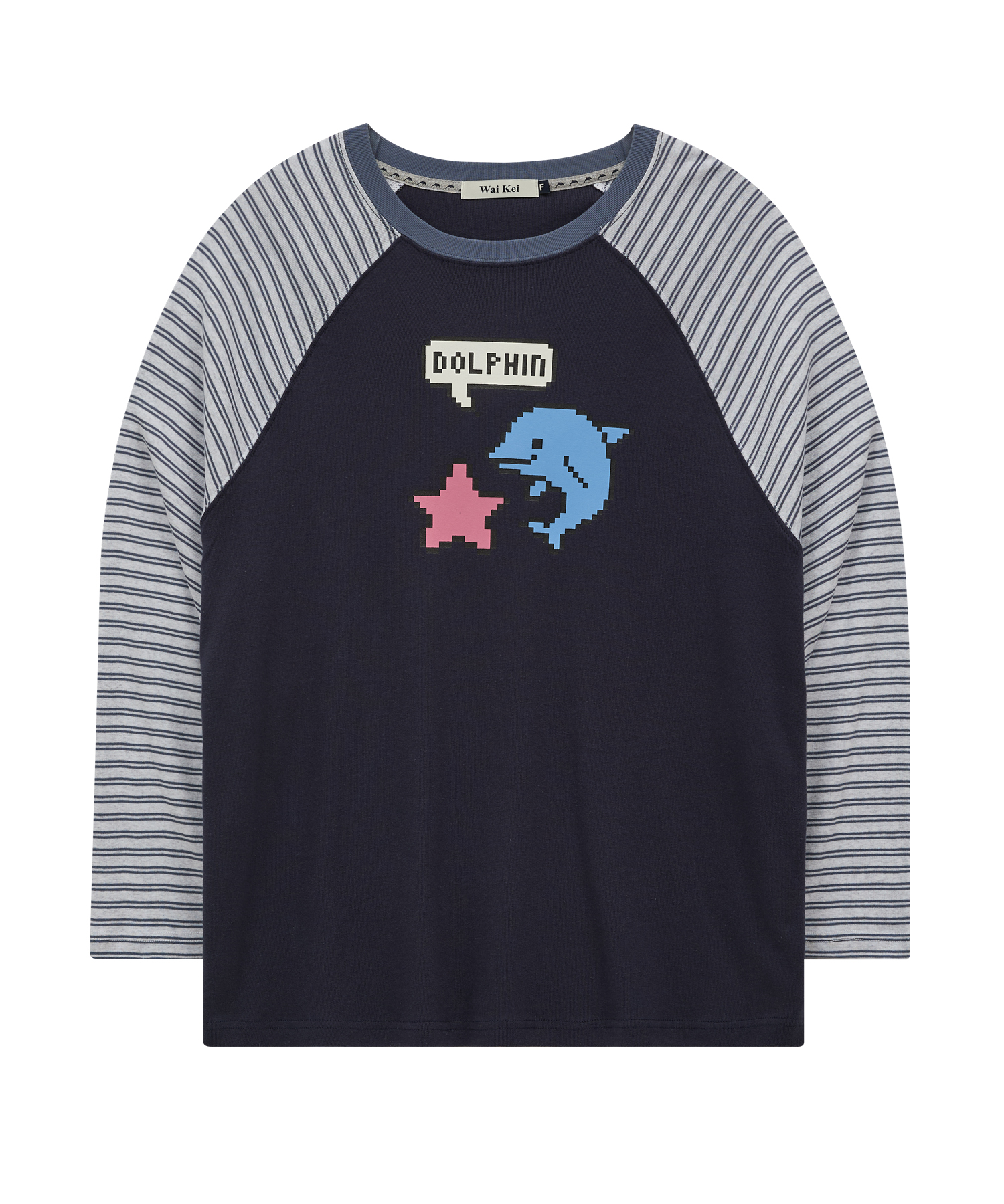 Pixel Star Dolphin Long Sleeve T-shirt NAVY | ファッション通販