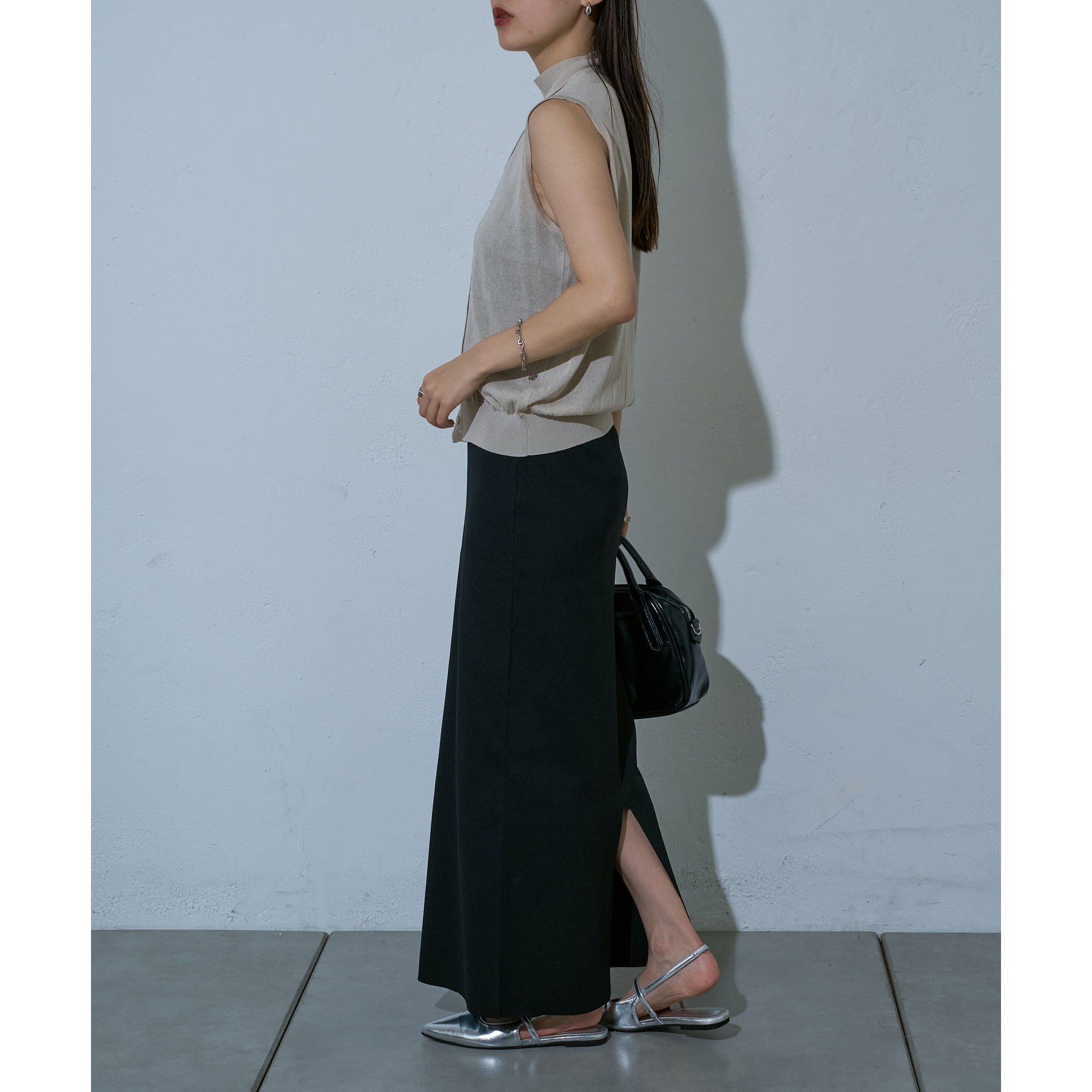 3kg見え/低身長サイズあり】エステルヤーンペンシルスカート