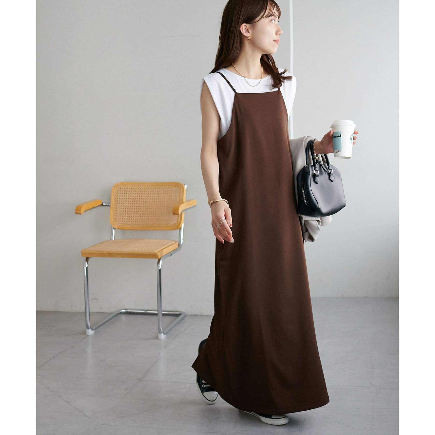 希少✨ベイジ　beige, キャミワンピース　マキシ丈　ドレス　ブラック 新色追加!/ベストセラー】マキシキャミワンピース《WEB限定