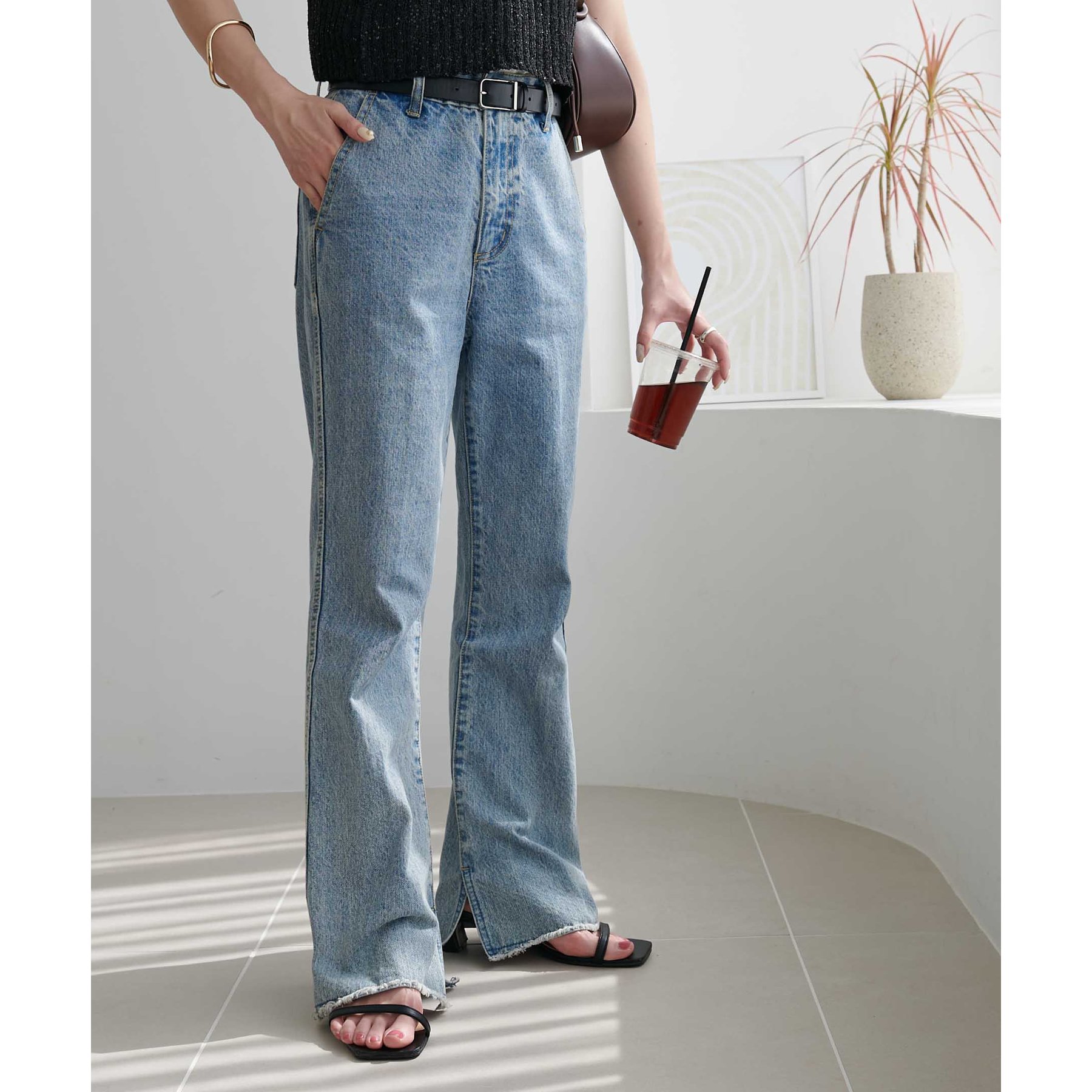 新色追加！】USコットンデニムフレアパンツ《低身長～高身長サイズ