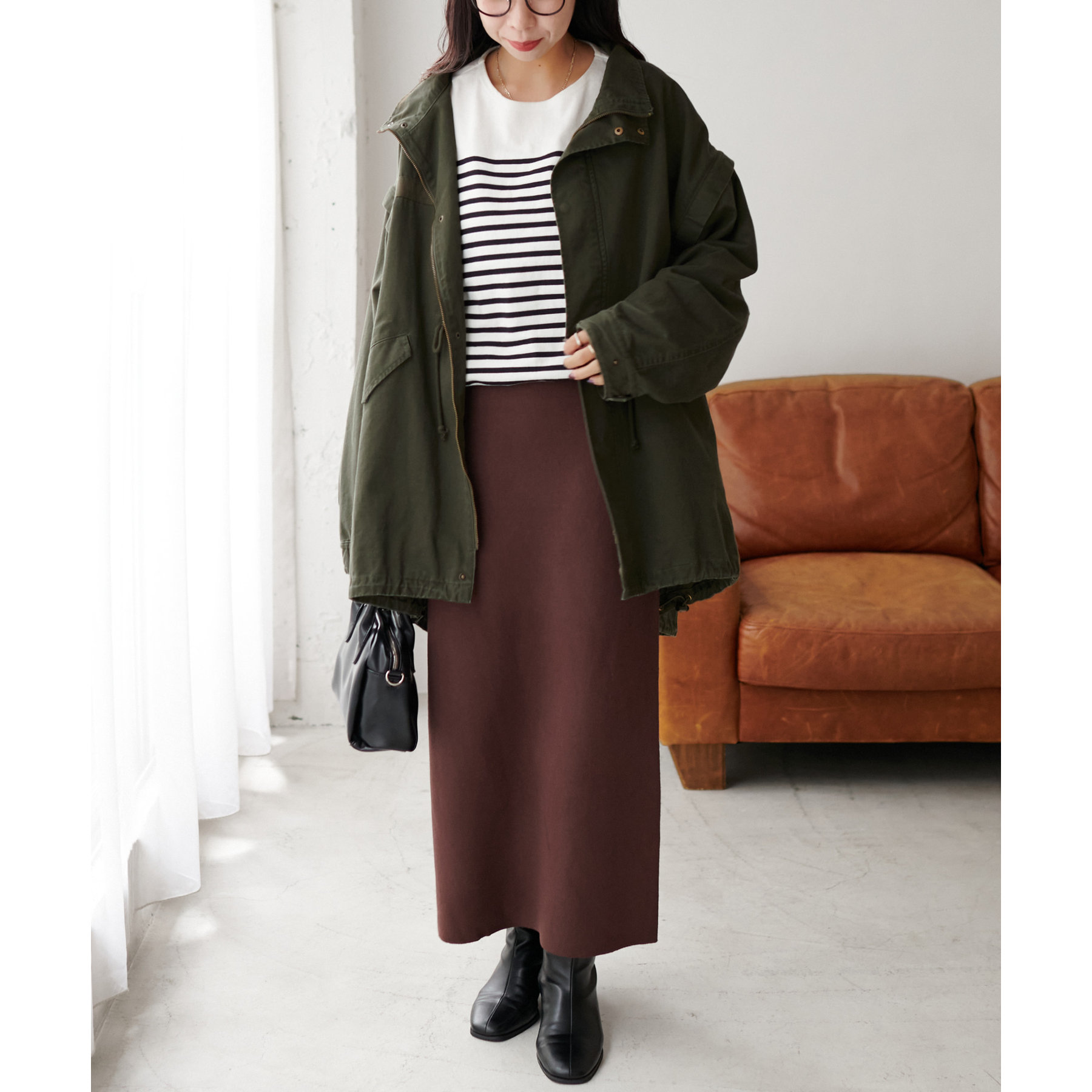 ≪新色追加！≫【WEB限定】バスクボーダービッグロングスリーブ
