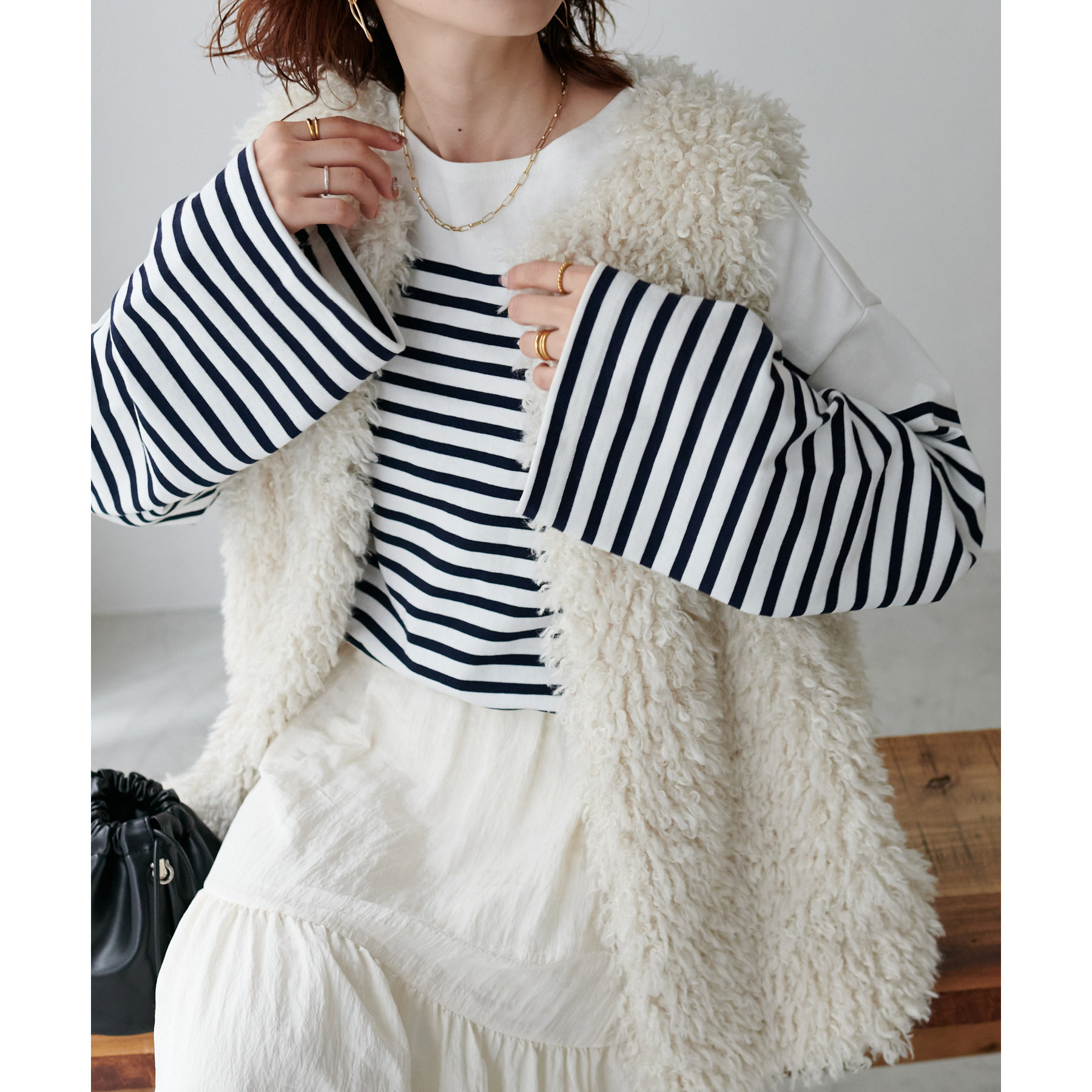 ≪新色追加！≫【WEB限定】バスクボーダービッグロングスリーブ