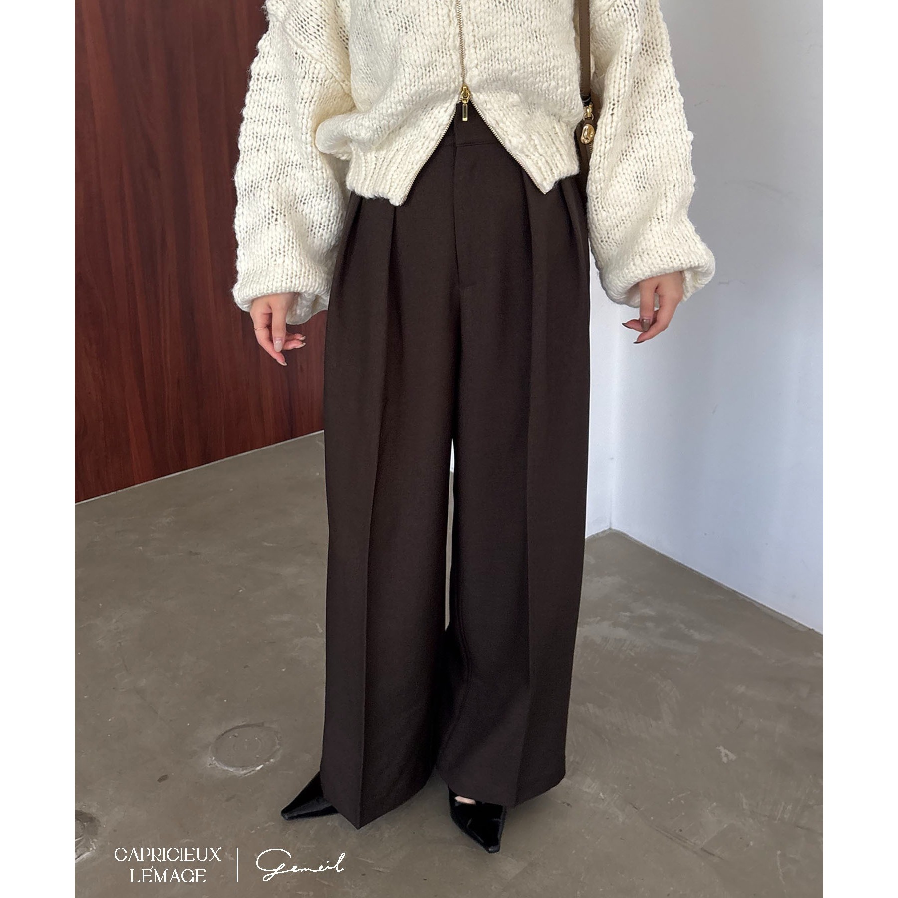 累計2万本！】【LE'MAGE×gemeilコラボ】2タックワイドパンツ