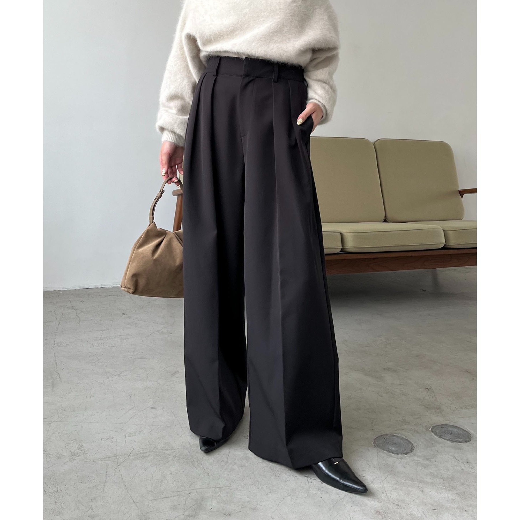 LEMAIRE レッド ワイドパンツ カジュアル LEMAIRE レッド ワイドパンツ カジュアル